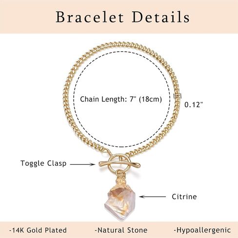 Crystal Bracelet for Women, Dainty 14K Gold Plated Chain Bracelet Handmade Healing Crystals and Stones Spiritual Jewelry Gifts for Women in Saudi Arabia