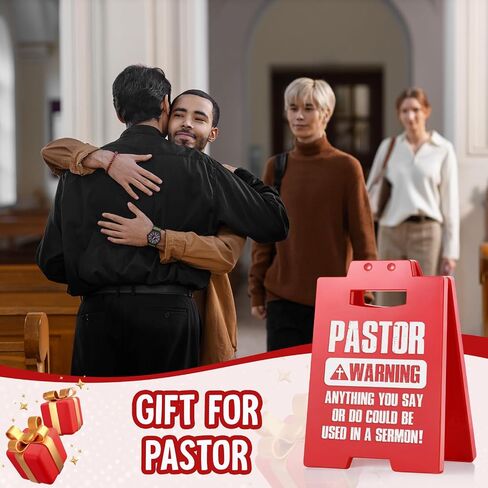 Funny Pastor Appreciation Gifts - Mini Sign, Pastor Gifts for Men Friends, Anniversary Birthday Christmas Retirement Gift for Pastors, Humor Home Office Desk Decor, Christian Gifts for Men Women in Saudi Arabia