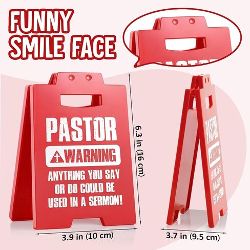 Funny Pastor Appreciation Gifts - Mini Sign, Pastor Gifts for Men Friends, Anniversary Birthday Christmas Retirement Gift for Pastors, Humor Home Office Desk Decor, Christian Gifts for Men Women in Saudi Arabia