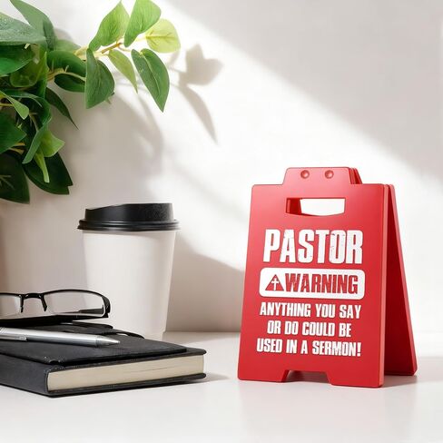 Funny Pastor Appreciation Gifts - Mini Sign, Pastor Gifts for Men Friends, Anniversary Birthday Christmas Retirement Gift for Pastors, Humor Home Office Desk Decor, Christian Gifts for Men Women in Saudi Arabia