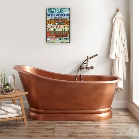 Viodenl Metal Sign Hot Tub Rules Tin Vintage Bar Home Bathroom Pool and Patio Decor Wall Decoration 12x8 Inches in Saudi Arabia