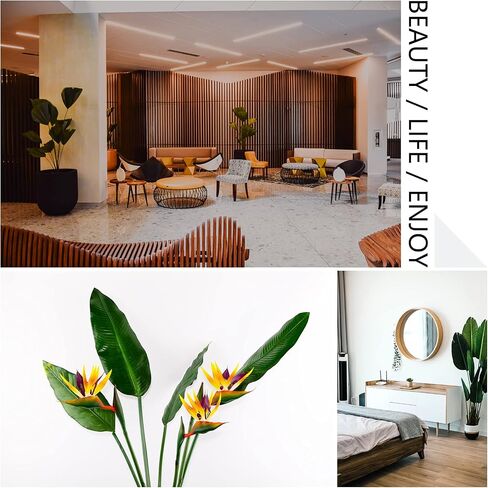 Artificial Bird of Paradise Flowers Rubber Strelitzia 32'in Long Stem Flower 3 Pcs,Suitable for DIY Home Decor Party Theme Display (Orange) in Saudi Arabia