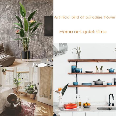Artificial Bird of Paradise Flowers Rubber Strelitzia 32'in Long Stem Flower 3 Pcs,Suitable for DIY Home Decor Party Theme Display (Orange) in Saudi Arabia