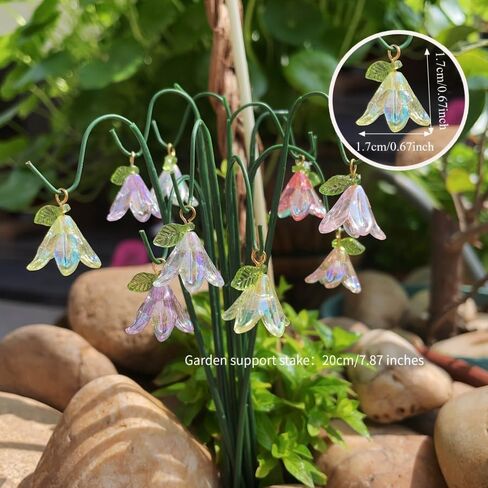 Artificial Flowers Outdoor 10 Stems Lily of the Valley Decorative Picks, UV Resistant Faux Flowers for Potted Plants, Garden, Porch, Planters, Succulent, Bonsai, Yard, Wedding, Summer, Fall,Home Decor in Kuwait