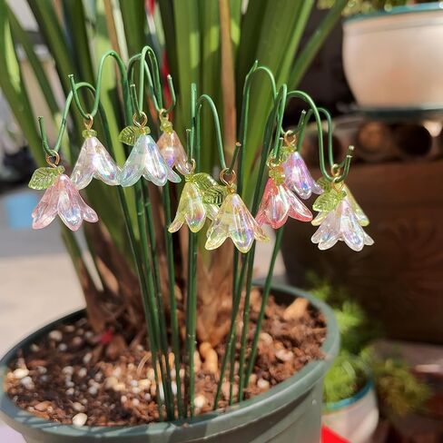 Artificial Flowers Outdoor 10 Stems Lily of the Valley Decorative Picks, UV Resistant Faux Flowers for Potted Plants, Garden, Porch, Planters, Succulent, Bonsai, Yard, Wedding, Summer, Fall,Home Decor in Kuwait