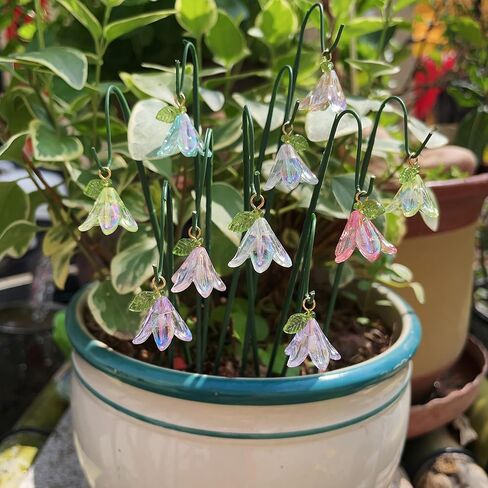 Artificial Flowers Outdoor 10 Stems Lily of the Valley Decorative Picks, UV Resistant Faux Flowers for Potted Plants, Garden, Porch, Planters, Succulent, Bonsai, Yard, Wedding, Summer, Fall,Home Decor in Kuwait