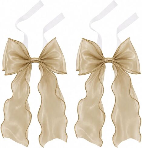 2 Pack Bow Curtain Tiebacks, French Style Silky Ribbon Curtain Holdbacks with Decorative Rope, Elegant Tie Backs for Curtains, Window Drapes, Bedroom Living Room Home Decor (Mint Green) in Saudi Arabia