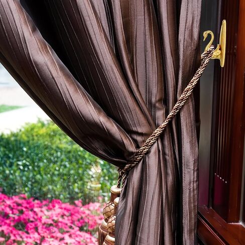 2 Pack Vintage Swan Curtain Holdbacks - Decorative Gold Curtain Tiebacks for Wall, Antique Zinc Alloy Drapery Ties Back Hooks for Window Decor, Gold Wall Mounted Holders in Saudi Arabia