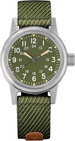 ADDIESDIVE AD2088 Field Watch for Men, 36mm NH35 Automatic Mechanical Watch, C3 Lume, Screw-Down Crown, 200 M Water Resistance, Nylon Strap in Saudi Arabia