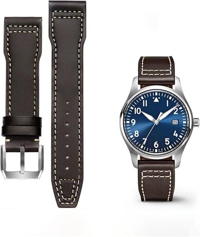 حزام ساعة من الجلد الطبيعي لساعة IWC Pilot's Mark XVIII Le Petit Prince Edition مشبك دبوس من الفولاذ المقاوم للصدأ in Kuwait