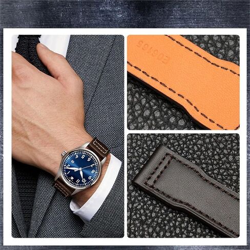 حزام ساعة من الجلد الطبيعي لساعة IWC Pilot's Mark XVIII Le Petit Prince Edition مشبك دبوس من الفولاذ المقاوم للصدأ in Kuwait