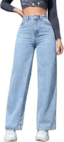 Straight Leg Jeans for Women High Waist Baggy Jeans Loose Boyfriend Denim Pants in Saudi Arabia