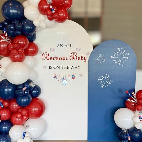 All American Baby is on the Way Baby Shower Decal | 4th of July Theme with Fireworks and Stars Wall Decoration, Patriotic Party Independence Day Decal in Saudi Arabia