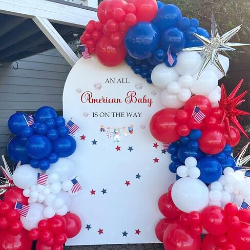 All American Baby is on the Way Baby Shower Decal | 4th of July Theme with Fireworks and Stars Wall Decoration, Patriotic Party Independence Day Decal in Saudi Arabia