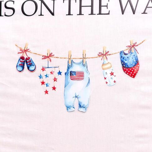 All American Baby is on the Way Baby Shower Decal | 4th of July Theme with Fireworks and Stars Wall Decoration, Patriotic Party Independence Day Decal in Saudi Arabia
