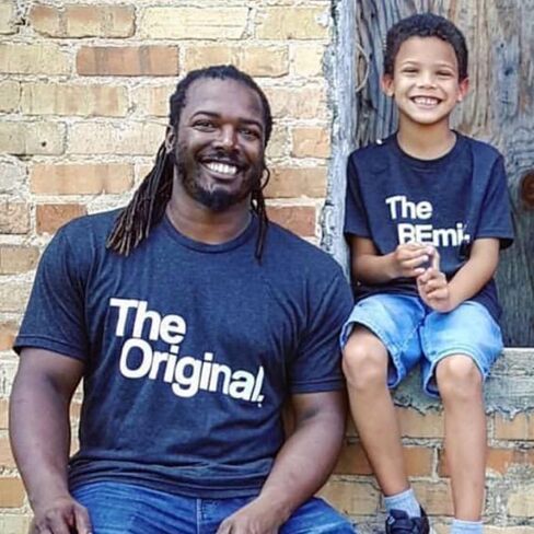 The Original The Remix, Matching Shirts, Father's Gift Set, Dads Birthday Shirt, Gifts for New Dads, Men T-Shirts Navy in Saudi Arabia