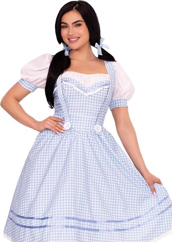 Leg Avenue Womens Kansas Sweetie Dorothy Costume Adult Includes Gingham Dress and Matching Hair Tie in Kuwait