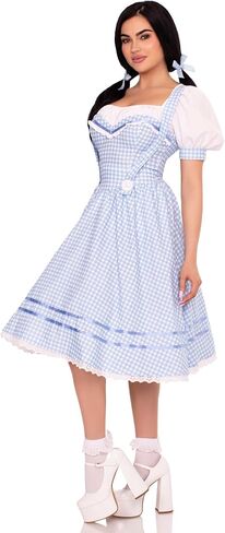 Leg Avenue Womens Kansas Sweetie Dorothy Costume Adult Includes Gingham Dress and Matching Hair Tie in Kuwait