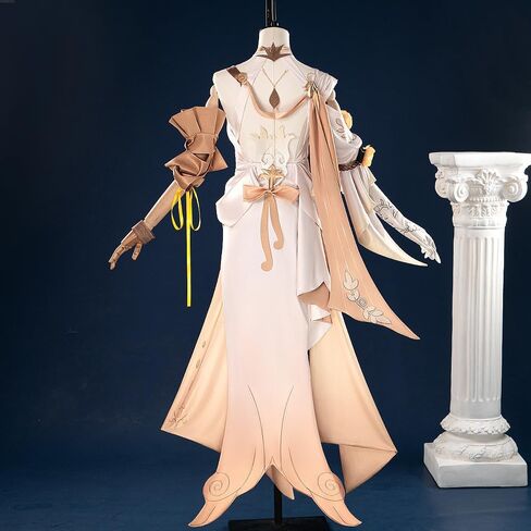 Aglaea Cosplay Honkai Star Rail Women Costumes Full Set Golden Dress Outfit for Game Halloween Party in Saudi Arabia