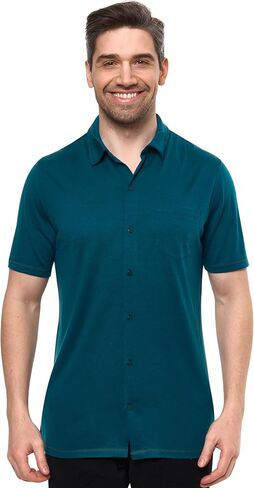 Merino Wool Shirts for Men - 100% Merino Wool Button Up Shirt Men Long and Short Sleeve Lightweight Breathable in Kuwait