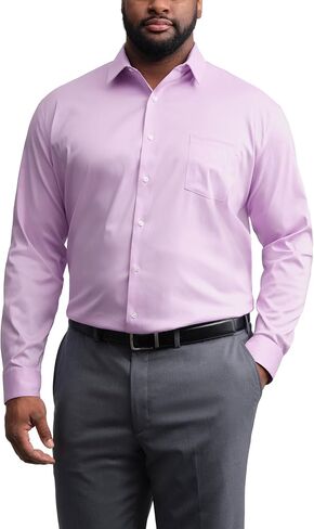 Van Heusen Men's Big Fit Dress Shirt Ultra Wrinkle Free Flex Collar Stretch (Big and Tall) in Kuwait