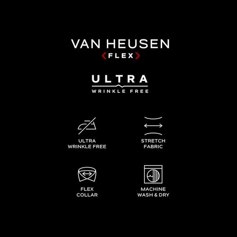 Van Heusen Men's Big Fit Dress Shirt Ultra Wrinkle Free Flex Collar Stretch (Big and Tall) in Kuwait