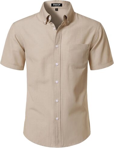 JEMITOP Men's Classic Lightweight Oxford Button Down Shirts Business Casual Slim Fit Short Sleeve Dress Shirt with Pocket in Saudi Arabia