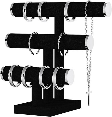 Bracelet Holder Stand,Bracelet Organizer Display for Selling,Bangle Organizer for Women,Watch Storage Holder for Men,Jewelry Business Supplies (Black + metal lid) in Saudi Arabia