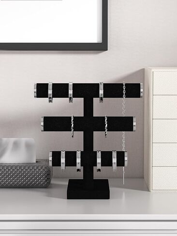Bracelet Holder Stand,Bracelet Organizer Display for Selling,Bangle Organizer for Women,Watch Storage Holder for Men,Jewelry Business Supplies (Black + metal lid) in Saudi Arabia