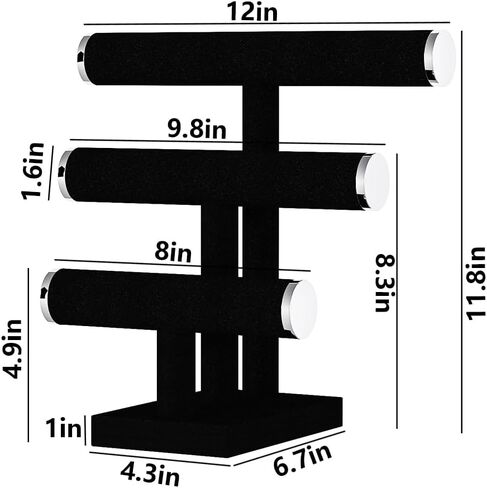 Bracelet Holder Stand,Bracelet Organizer Display for Selling,Bangle Organizer for Women,Watch Storage Holder for Men,Jewelry Business Supplies (Black + metal lid) in Saudi Arabia