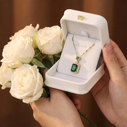 10 Pcs White Necklace Box, 3.2 x 1.8 x 2.6 inch Leather Jewelry Gift Box Necklace Storage Case Pendant Packaging Boxes for Gift Wedding Birthday Anniversary Proposal in Saudi Arabia
