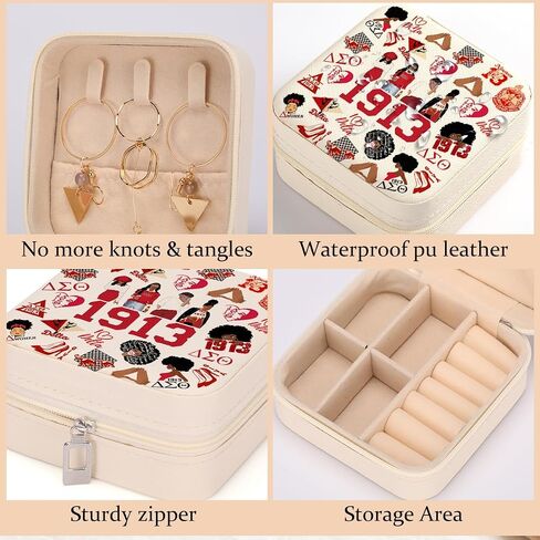 Sorority Gift for Women Delta 1913 Sigma Theta Paraphernal Gifts DST Travel Jewelry Case Box Organizer Greek Sorority Small Box Organizer for Women Friends Sister Perfect Timing Paraphernalia Gift in Saudi Arabia
