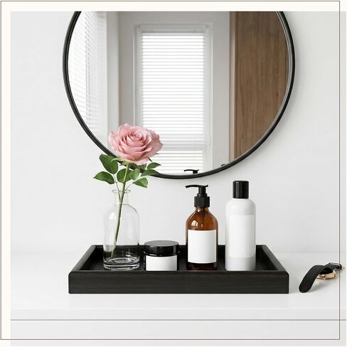 2Pcs Wooden Valet Tray with Leather Base, 11.8 x 7.87inches Entryway Bedside Dump Holder Nightstand Catchall Organizer for Perfume Watch Wallets Keys Watches Jewelry & Sunglasses in Saudi Arabia