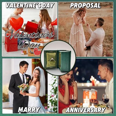 Vintage Magic Book-Shaped Ring Box Starry Sky Pattern PU Leather with Magnetic Closure for Proposal Engagement Gift (Green) in Saudi Arabia