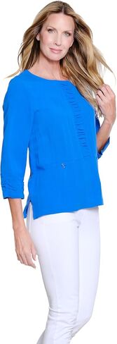 Multiples Women's Clothing | Cuffed Short Sleeve Dolman 2-Pocket Peplum Top in Kuwait