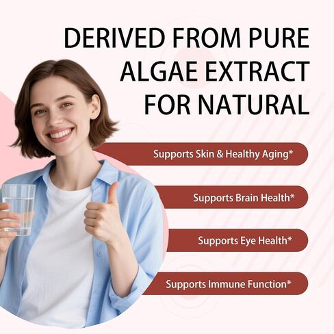 ZERIA Astaxanthin 12mg, 150 Softgels - Natural Microalgae Antioxidant for Eye, Skin & Immune Support, 4-Month Supply(1pcs) in Saudi Arabia