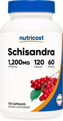 Nutricost Schisandra Supplement 1,200mg Per Serving, 120 Capsules for 60 Servings Per Bottle - Berry Fruit Extract, Vegan, GMO-Free, Gluten-Free in Saudi Arabia