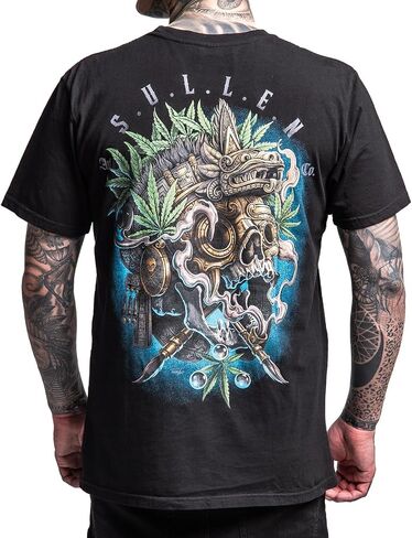 تي شيرت رجالي من Sullen Flower God 420 Capsule Tattoo Lifestyle Graphic من القطن الفاخر بأكمام قصيرة in Kuwait
