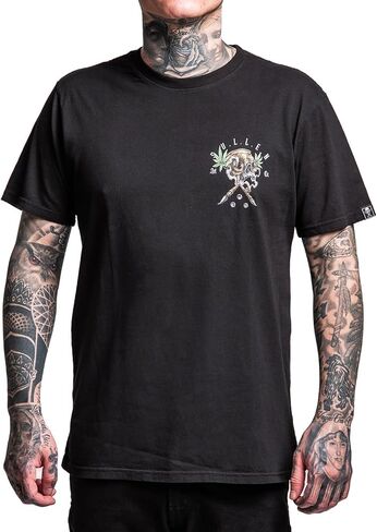 تي شيرت رجالي من Sullen Flower God 420 Capsule Tattoo Lifestyle Graphic من القطن الفاخر بأكمام قصيرة in Kuwait