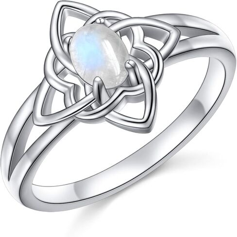 925 Sterling Silver Witches Knot Rings Moonstone Celtic Knot Ring Celtic Witch Jewelry Gifts for Women in Kuwait