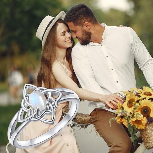 925 Sterling Silver Witches Knot Rings Moonstone Celtic Knot Ring Celtic Witch Jewelry Gifts for Women in Kuwait