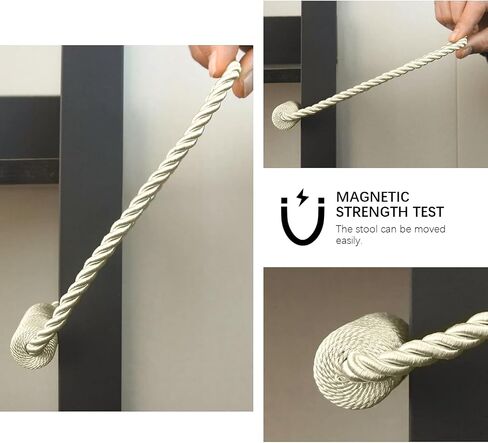 2 Pack Strong Magnetic Curtain Tiebacks Outdoor Elegant Decorative Tie Backs Modern Simple Style Rope Tiebacks for Thin or Thick Home & Office Window Draperies in Kuwait