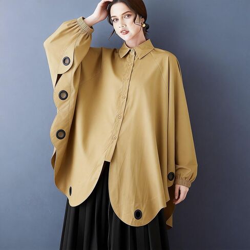 Women's Asymmetric 3D Embellished Blouse Batwing Sleeve Loose Casual Shirt Top in Saudi Arabia