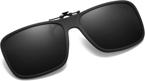 Clip-on Sunglasses Polarized Unisex Anti-Glare Driving Glasses Flip Up Design For Prescription Glasses (Black Lens) in Saudi Arabia