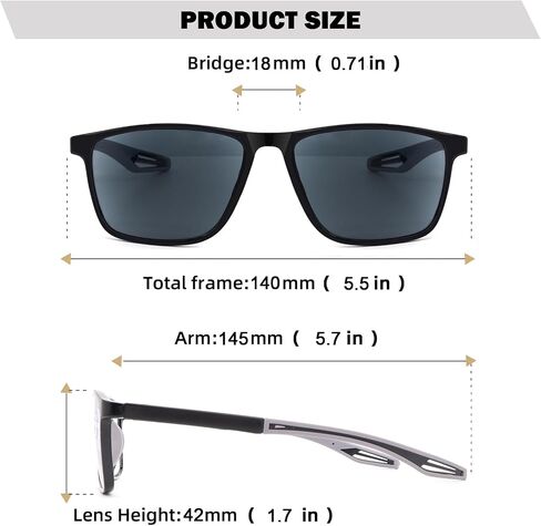 Polarized Sunglasses for Men TR90 Lightweight Sun Glasses With UV Protection for Driving Fishing Cycling Outdoor in Saudi Arabia