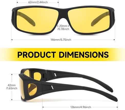 Night Vision Glasses for Men, Drive Bright Anti-glare Polarized Night Driving Glasses for Women Men, Black Night Vision Lens in Saudi Arabia
