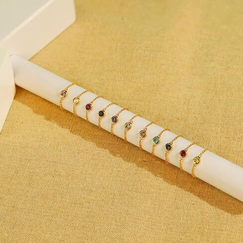 GEMOUR IM Gold plated Round-cut Cubic Zirconia Dangle Birthstone Band Ring in Saudi Arabia