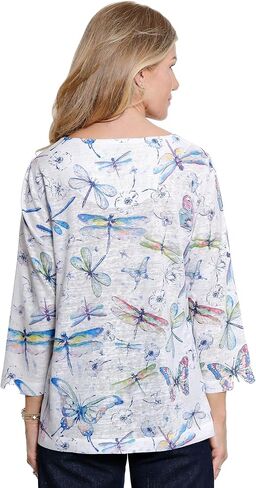 Ali Miles Women's Clothing | Knit Tunic round Neck 3/4 Sleeve front Pocket in Kuwait