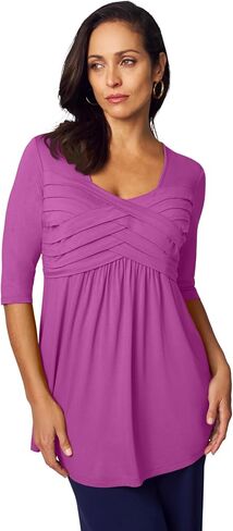 Jessica London Women's Plus Size Stretch Knit Pleated Tunic in Saudi Arabia