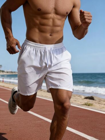 شورت جري للرجال مقاس 7 بوصات مع جيوب، سروال تدريب سريع الوزن خفيف الوزن للرجال، جزء سفلي رياضي كاجوال in Kuwait